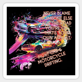 Drifting Cars Motorcycles Fight Drifting Racing Causes Sticker